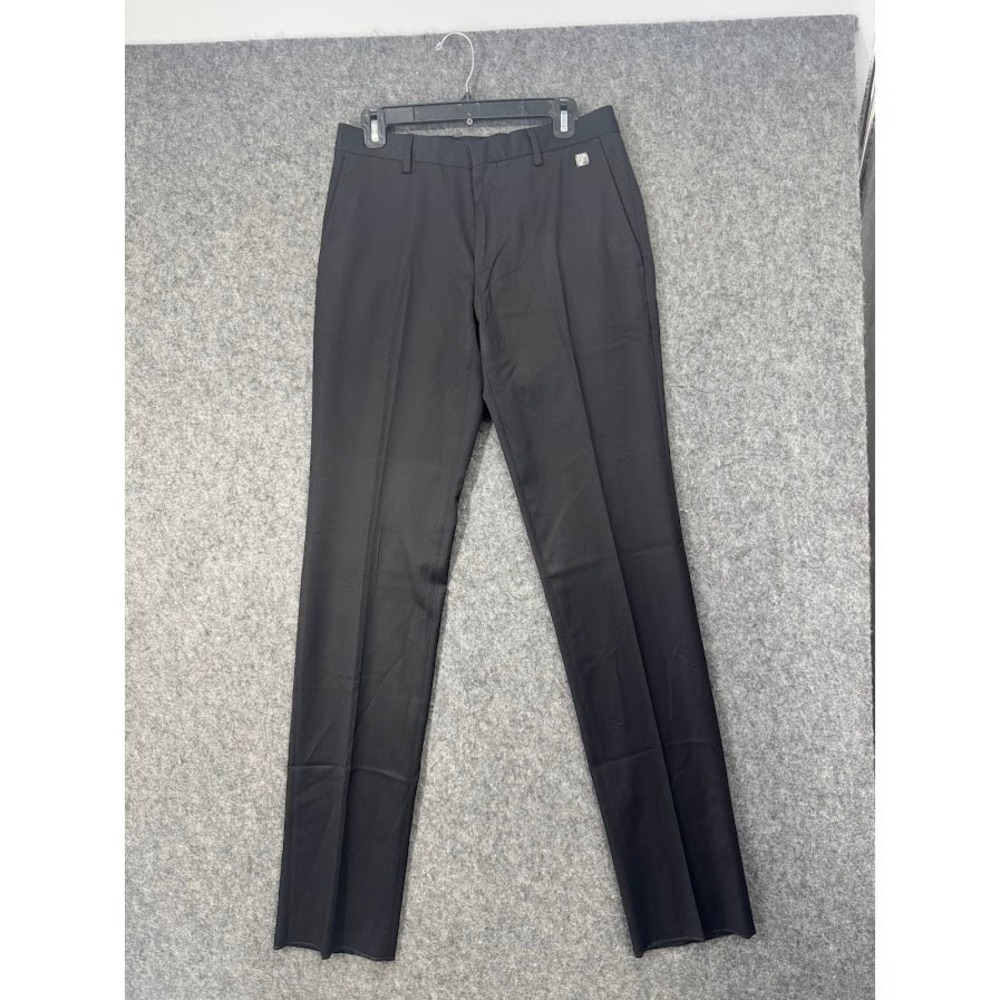 Versace Collection Mens Black Dress Pants Medusa Logo Plaque‎ Slim Straight NWT